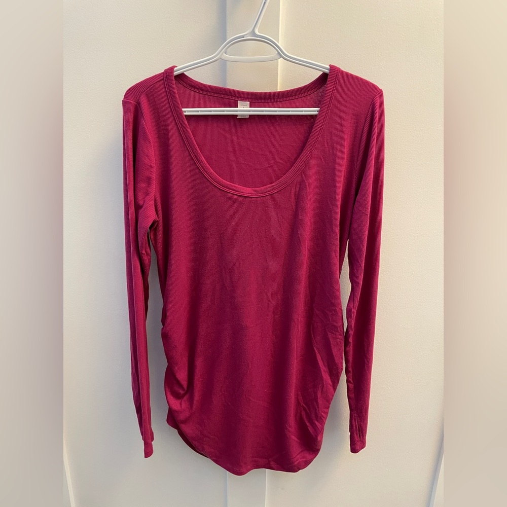 Women's Maternity Long Sleeve Pink Top